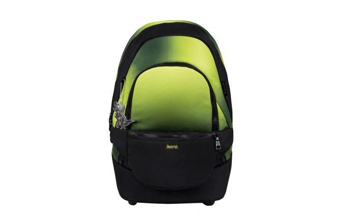 Belmil 2in1 School Backpack with Fanny pack Premium Schulrucksack Black Green
                                             