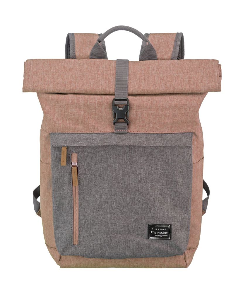 Travelite Basics Rollup Rucksack Rosa/Grau #1