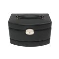 Windrose Automatik-Schmuckkoffer Merino Schwarz #1