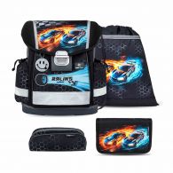 Belmil Mini-Fit ergonomisches Schulranzen-Set 4-teilig Rennauto
