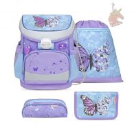 Belmil Mini-Fit ergonomisches Schulranzen-Set 4-teilig Schmetterling