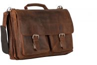 Leonard Heyden Salisbury Aktenmappe 3 Fächer Braun