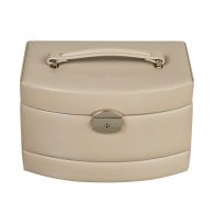 Windrose Automatik-Schmuckkoffer Merino Moda Beige