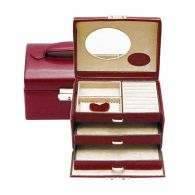 Windrose Schmuckkoffer Klein Merino Rot