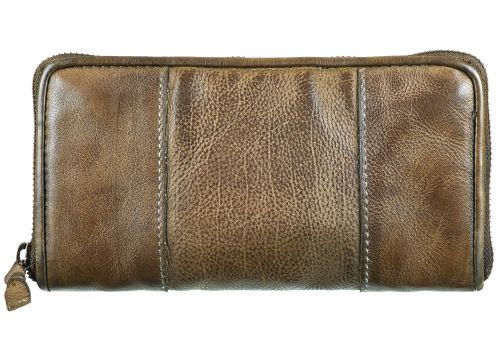 Bull Hunt Zip Wallet-Desert Green 