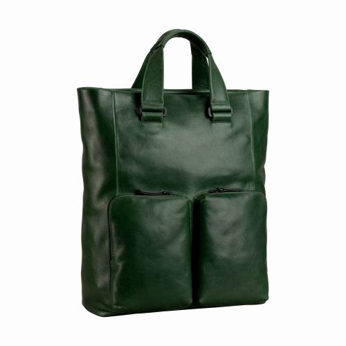 Leonhard Heyden Porto Tote Bag / Rucksack Flaschengrün 