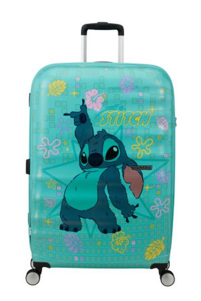American Tourister Wavebreaker Disney Spinner 77/28 Tsa Disney Fl Stitch Flower #1