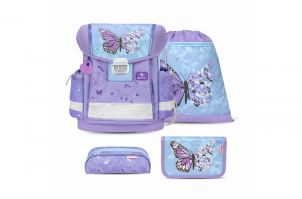 Belmil Classy Schulranzenset Purple Blue Butterfly
                                                    