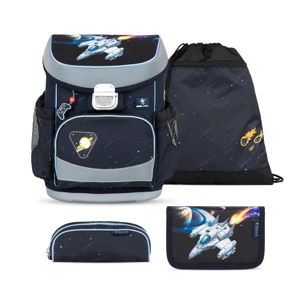 Belmil Mini-Fit ergonomisches Schulranzen-Set 4-teilig Raumschiff #1