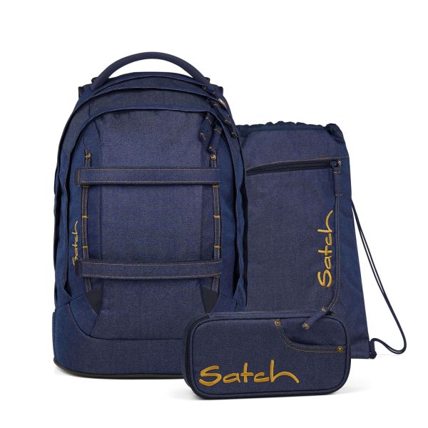 Satch Pack Schulrucksack Set Denim Blue #1