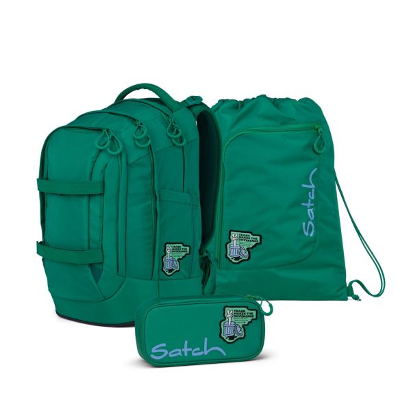 Satch Pack Schulrucksack Set Fearless Green #1