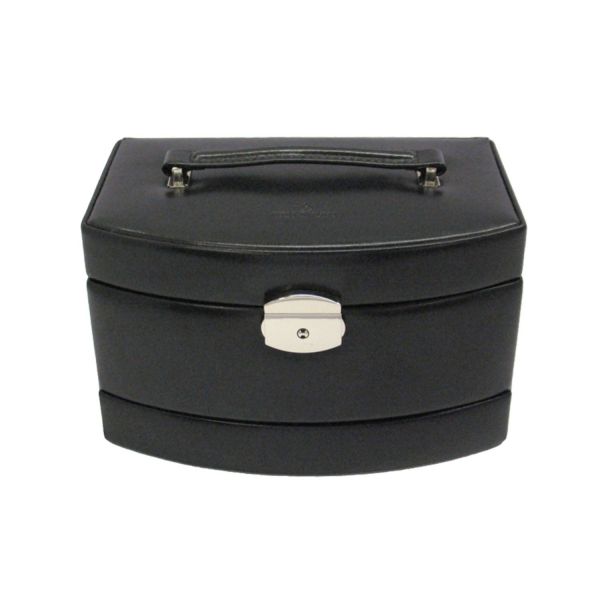 Windrose Automatik-Schmuckkoffer Merino Schwarz #1