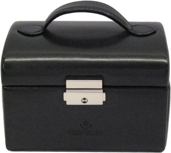 Windrose Schmuckkoffer Klein Merino Schwarz #1