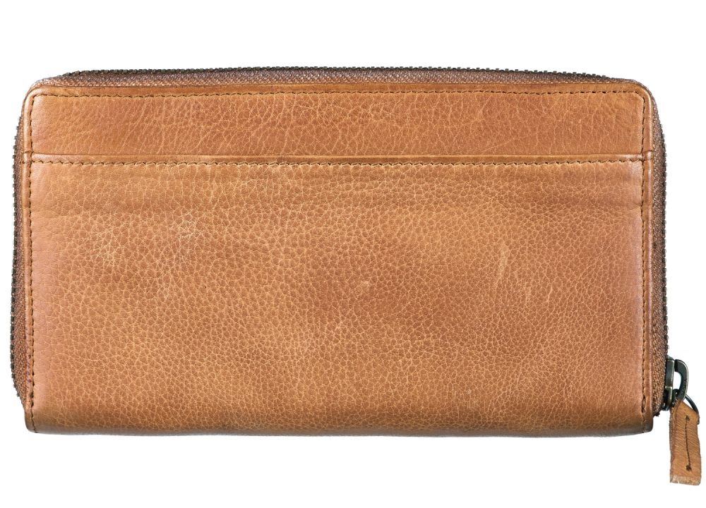 Bull Hunt Large Zip Wallet-Light Tan #2