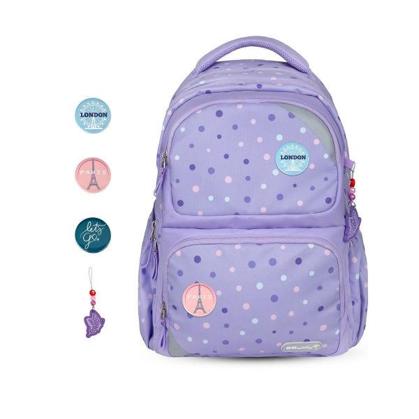 Belmil Maxi Pack Schulrucksack Purple Dots #2