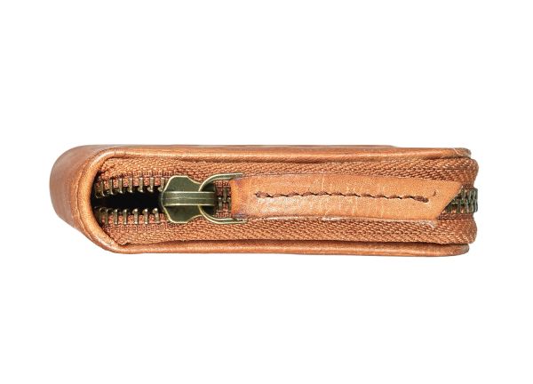 Bull Hunt Midi Zip Wallet-Tan #2