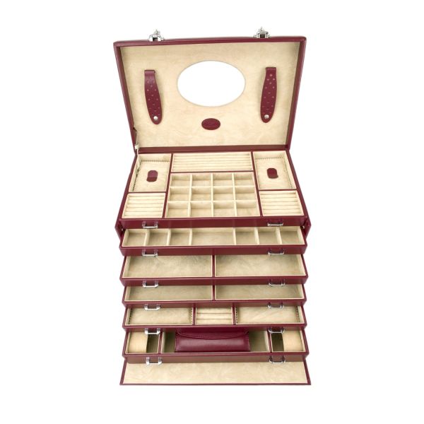 Windrose Schmuckkoffer Merino Rot #2