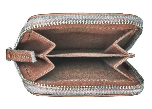 Bull Hunt Mini Zip Wallet-Taupe #3